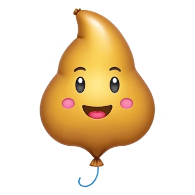Poo shaped balloon.  sticker