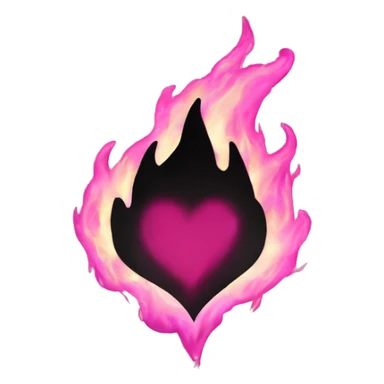 black heart pink flame sticker
