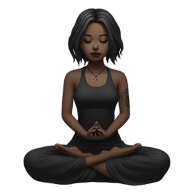 goth girl meditating sticker