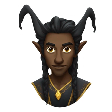  A black male high elf that is a witch fortune teller that has large, pointed ears with long black curly hair past his back sticker
