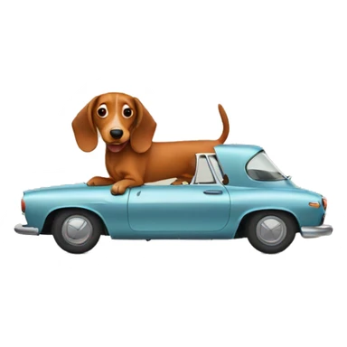 Car with dog teckel sticker