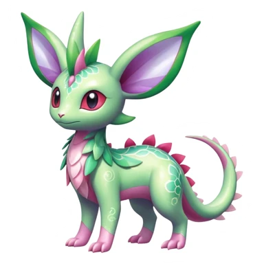 Shiny Exotic Cute Adorable Majestic Ethereal Sparkly Flygon-Espeon-Meganium-Shaymin-Hybrid-Creature with pattern-markings sticker