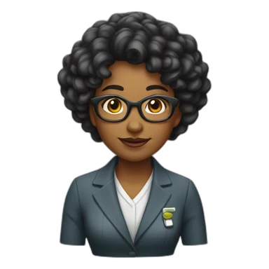 profesora pelo rizado negro sticker