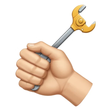 A man's hand clenched a wrench in his fist sticker
