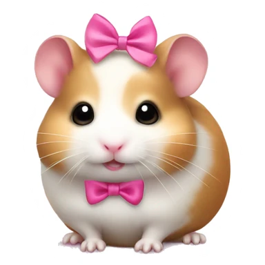 cute hamster with pink bow sticker