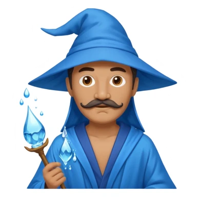 water wizard with mustache sticker