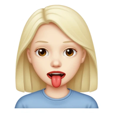 Face biting lip sticker