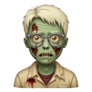 Zombie with glasses more visible glasses, some difference between zombie and glasses  sticker