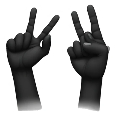 pitch black hamd with two fingers up sticker