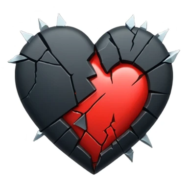 A black broken heart sticker