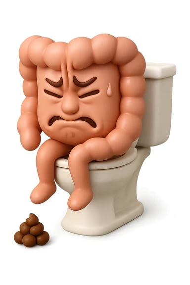 SU QUESTO STILE FAI UN EMOJI STILE IPHONE 3D DI UN INTESTINO CHE sta seduto sul wc e davanti ha una montagnetta di feci a palline stile emoji iphone, FAGLI UN ESPRESSIONE di dolore mentre si sforza E FALLO MOLTO REALISTICO IN 3D sticker