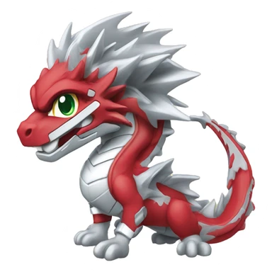 single dragon red and silver beyblade  sticker