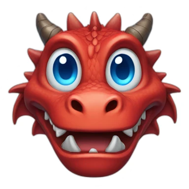 face red dragon with blue eyes sticker