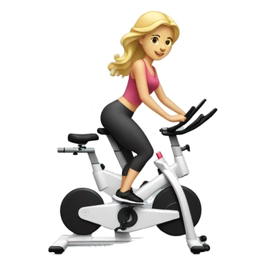 Blonde woman on stationary bike sticker