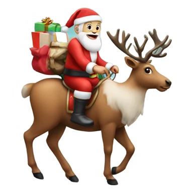 Santa on a reindeer  sticker