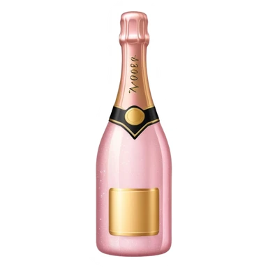 sparkly light pink champagne bottle, glittery sticker