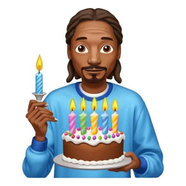 snopp dogg holding birthday cake sticker