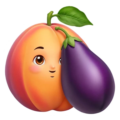 Peach with a eggplant  sticker