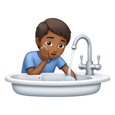 rinse face water sink sticker