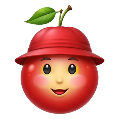 Cherry with a hat sticker