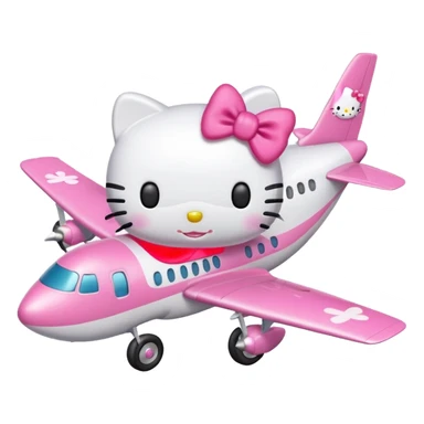 white hello kitty airplane  sticker
