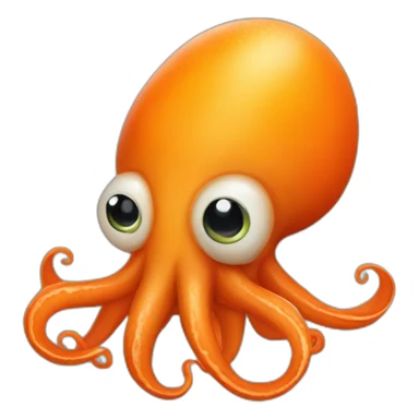 Little orange Squid sticker