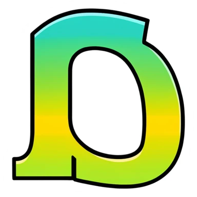 Colorful Gradient Alphabetical Letter “D” sticker