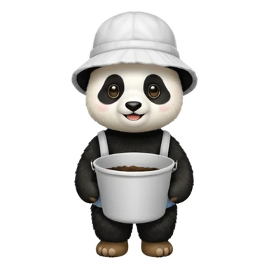 panda wearing bucket hat, full body sticker