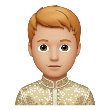 Brian Littrell from Backstreet Boys with reddish blonde hair, ivory sequin outfit sticker