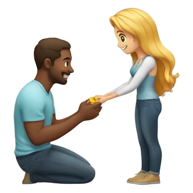 A man proposes to a girl sticker