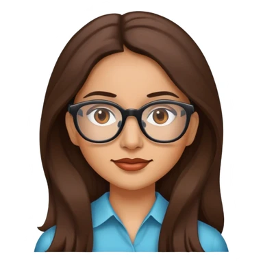 hispanic woman long brown hair glasses sticker