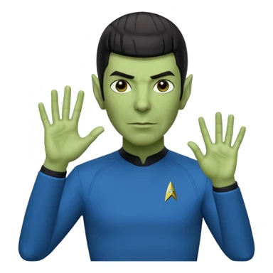 Spock with the Vulcan salute with Starfleet blue uniform (Star Trek) sticker