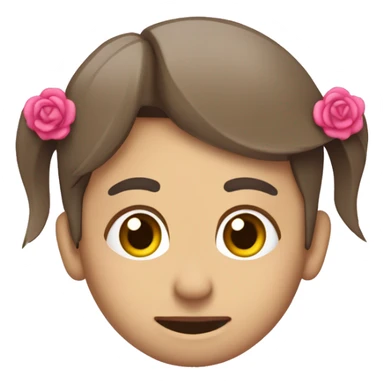 Cara relajada con un lazo rosa en la cabeza  sticker