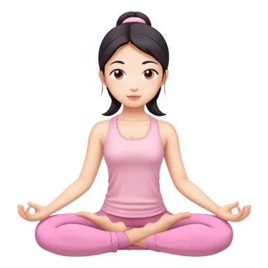 asian yoga girl light pink clothes  sticker