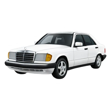 white mercedes car build sticker