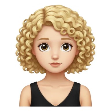 curly-short-hair-blond-teen black dress sticker