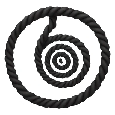 spinning rope, black, spiral sticker