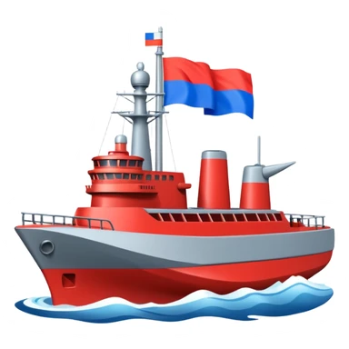 warship with russia flag sticker
