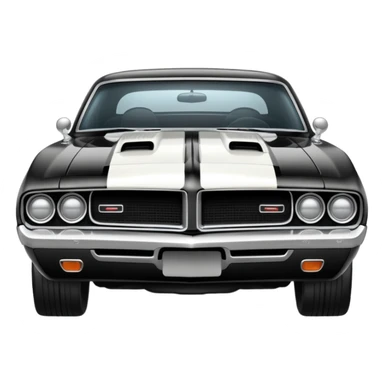Black and white old school muscle car  sticker
