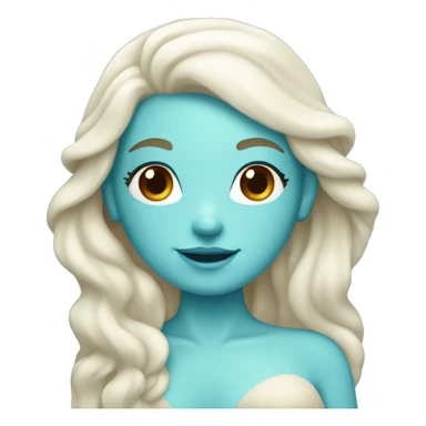 mermaid with pale skin and blue hair sticker