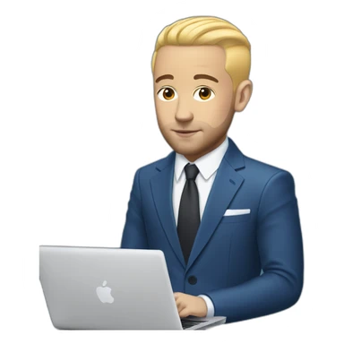 mac miller with a blonde comb over skin fade wearing a blue suit on laptop sticker
