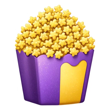 Glitter purple and yellow popcorn  sticker