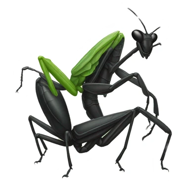 Black widow fighting praying mantis sticker