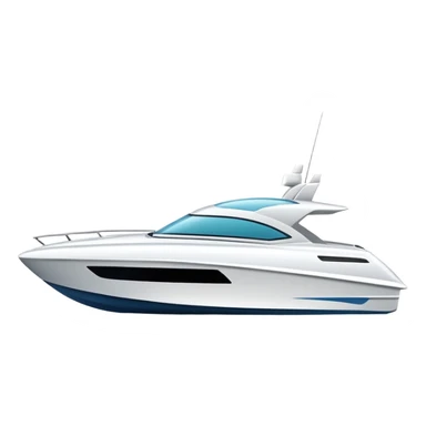 modern sleek white speedboat side view sticker