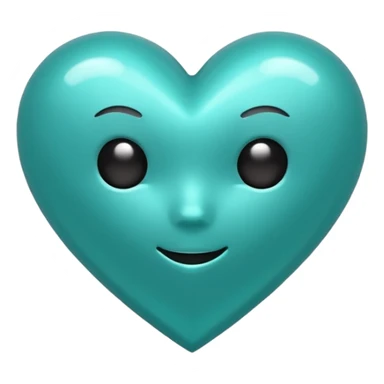 A teal heart emote that is a gif sticker