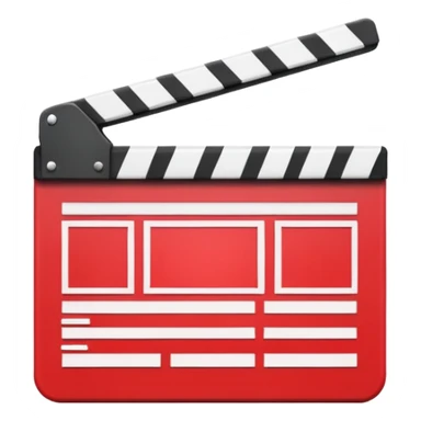 red clapperboard used in filmmaking, cute and stylish design sticker