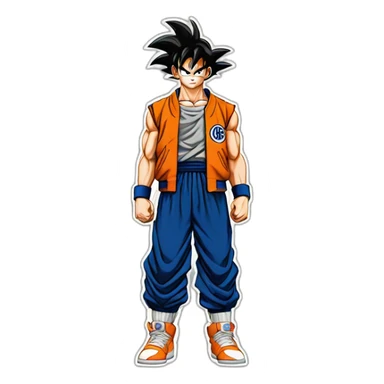 Goku wearing Jordan one’s sticker