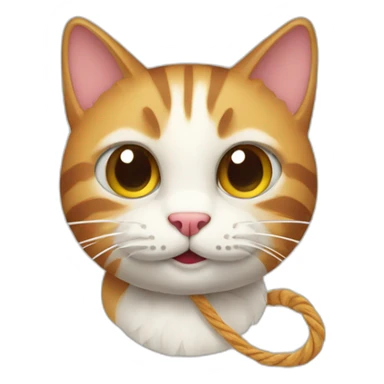 cat with a thread sticker