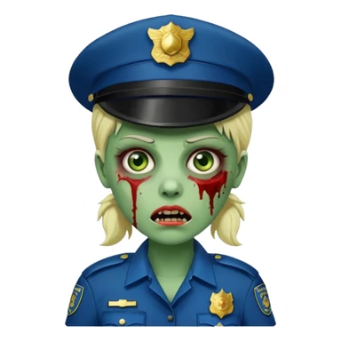green zombie female police sticker