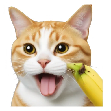 cat sucking banana sticker